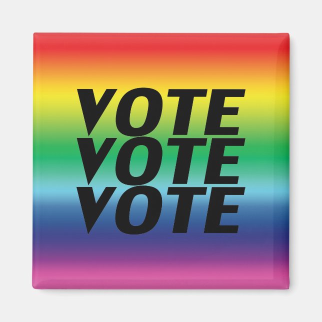 Imã votação do voto - preto, orgulho lgbtq cores do ar (Frente)