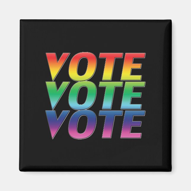 Imã votação na votação - Orgulho do arco-íris cores lg (Frente)