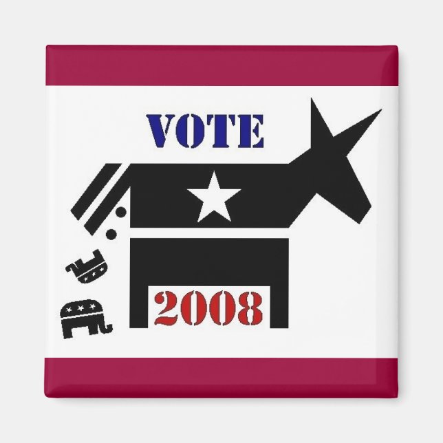 IMÃ VOTAR DEMOCRATA EM 2008 SQUARE MAGNET (Frente)