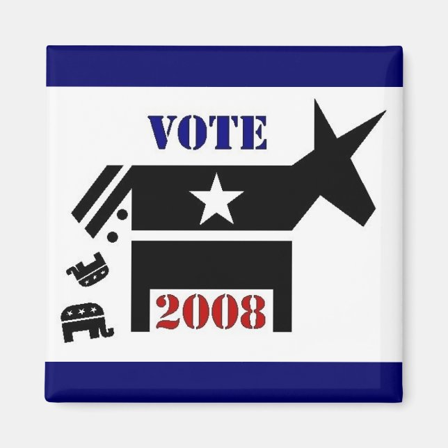 IMÃ VOTAR DEMOCRATA EM 2008 SQUARE MAGNET (Frente)