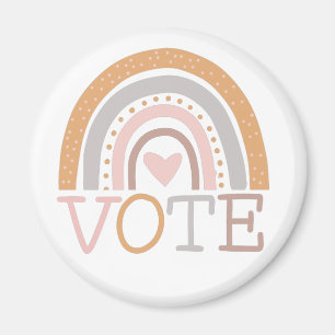 Imã Votar Design de Texto Cute Pastel Arco-íris