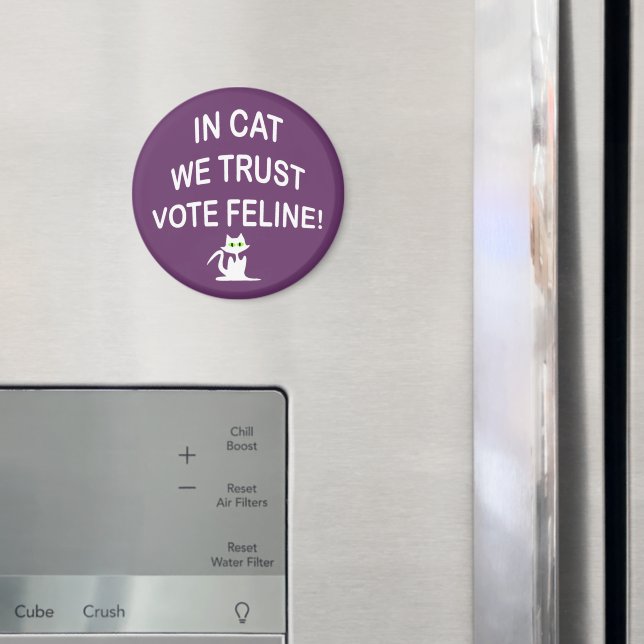 Imã Votar Gato com Texto Branco (In Situ (Fridge))