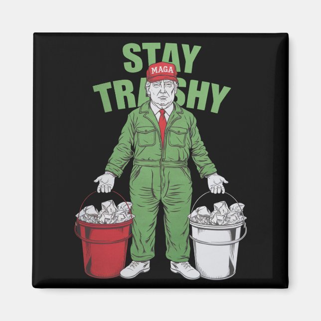 Imã Votar Trump Garbage Man Permaneça Trashy Eleições  (Frente)