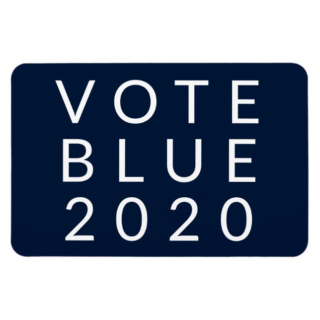 Ímã Vote Blue 2020 Biden Harris EUA Mínimo Simples (Horizontal)
