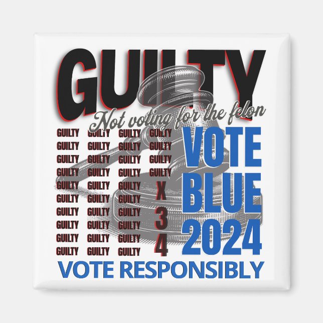 Imã Vote Blue Not for the Felon (Frente)