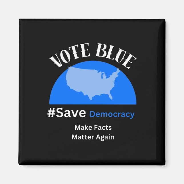 Imã Vote Blue Save Democracy Sticker (Frente)
