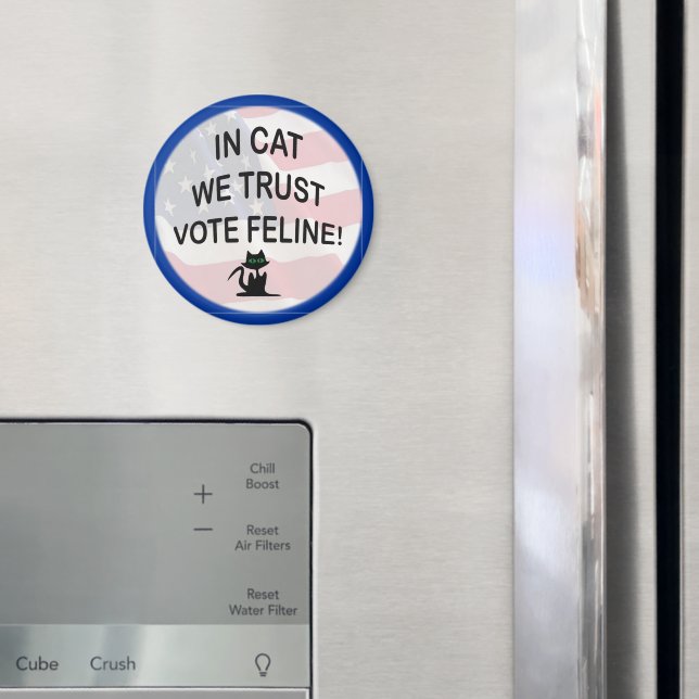 Imã Vote Cat com Bandeira Americana (In Situ (Fridge))