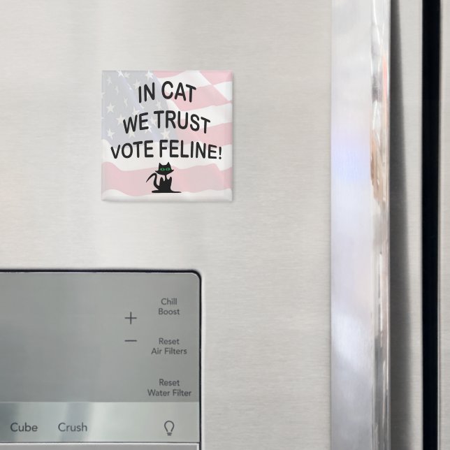 Imã Vote Cat com Bandeira Americana (In Situ (Fridge))