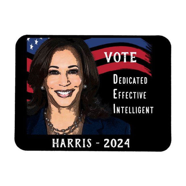 Ímã Vote Kamala Harris para o Presidente 2024 (Horizontal)