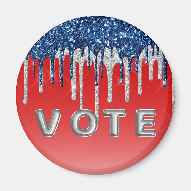 Imã Voto com Brilho Americano em Gotejamento (Frente)