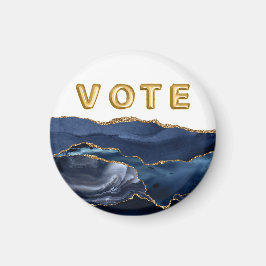 Imã Voto de Ágata Dourada Azul Patriótica