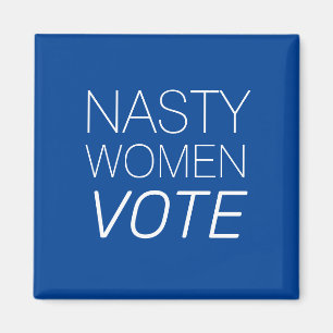 Imã "Voto de mulher desagradável", azul