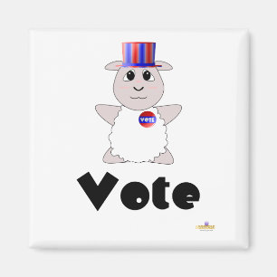 Imã Voto de votação Huggable dos carneiros brancos