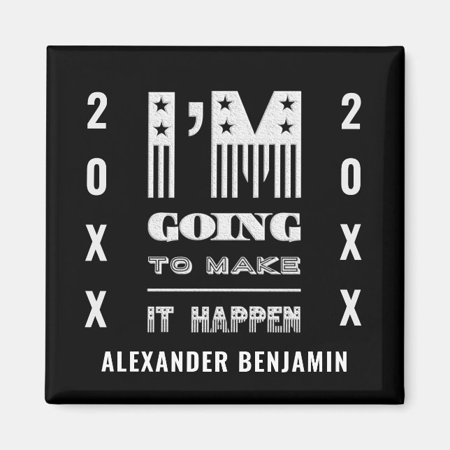 Imã Vou fazer acontecer uma citação inspiradora (Frente)