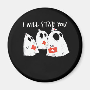 Imã Vou Te Esfaquear Enfermeira Engraçada RN Halloween