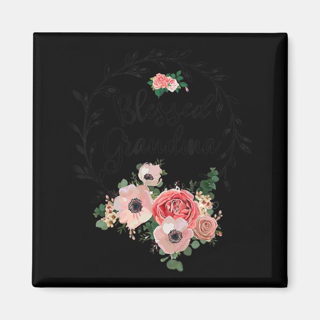 Imã Vovó Abençoada Para Mulheres Flores Vovó Decente (Frente)