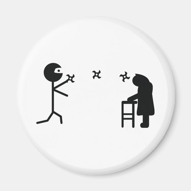 Imã vovó-lutadora ninja (Frente)