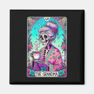 Imã Vovó Tarot Card Skeleton Dia de as mães Witch