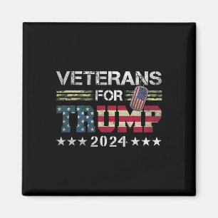 Imã Vovô Veteranos Para Trump 2024 American Flag Camo