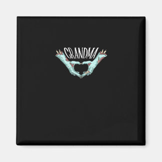 Imã Vovó Zombie Mão Coração Halloween Família