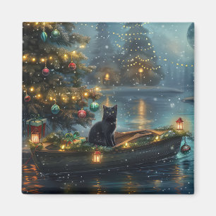 Imã Voyage festiva de gato preto