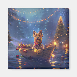 Imã Voyage festiva no Terrier Christmas australiano