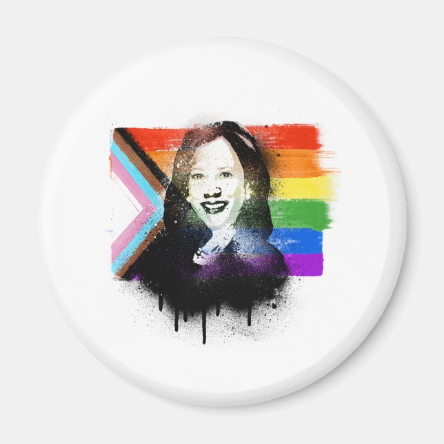 Imã VP Kamala Harris Grafite do Orgulho LGBTQ de Progr (Frente)