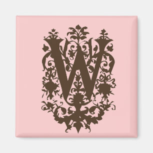 Imã W - Monograma Barroco Ornamentado