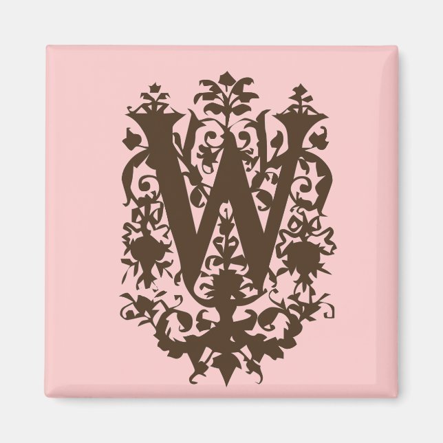 Imã W - Monograma Barroco Ornamentado (Frente)