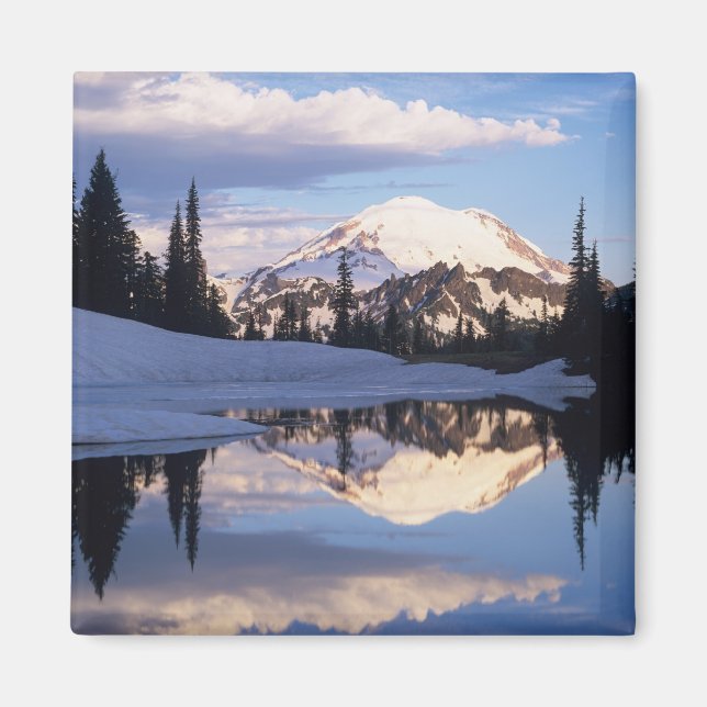 Imã WA, Parque Nacional Mt. Rainier, Mt. Rainier e nuv (Frente)