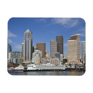 Ímã WA, Seattle, panorama de Seattle com balsa