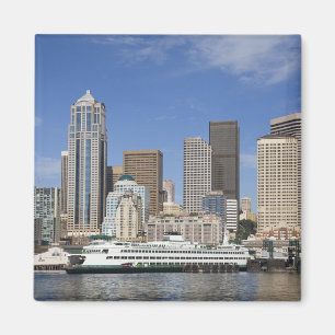 Imã WA, Seattle, panorama de Seattle com balsa