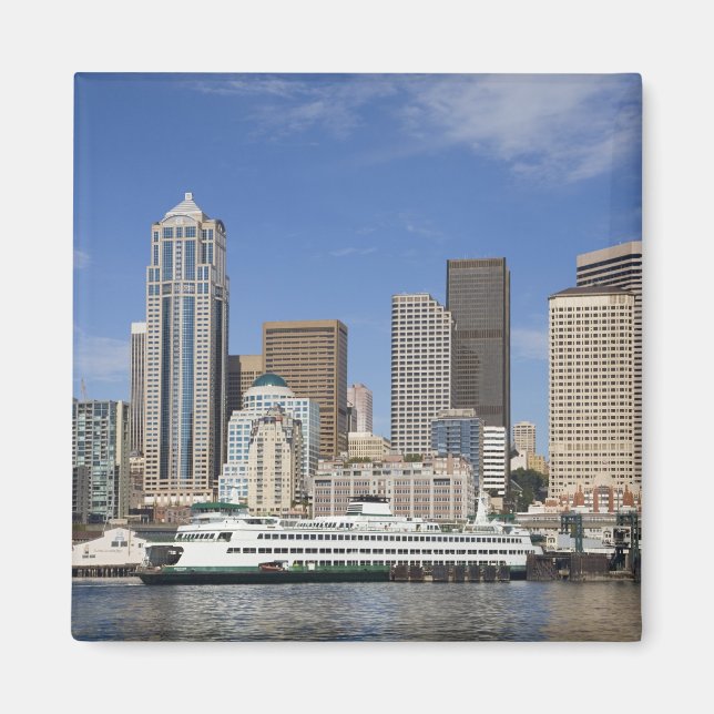 Imã WA, Seattle, panorama de Seattle com balsa (Frente)