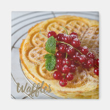 Waffles caseira com groselhas para dentes doces