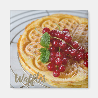 Imã Waffles caseira com groselhas para dentes doces