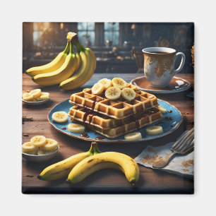 Imã Waffles com Bananas