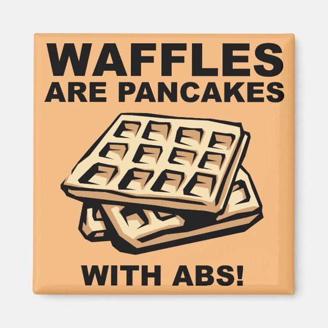 Imã Waffles Panquecas Com Abdômen Engraçado ímã de Gel (Frente)