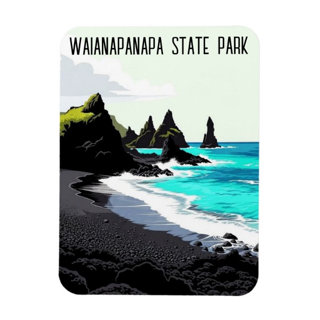 Ímã Waianapanapa State Park Maui Hawaii Travel (Vertical)