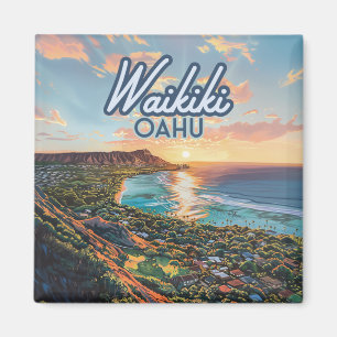 Imã Waikiki Beach Honolulu Oahu Hawaii Retro