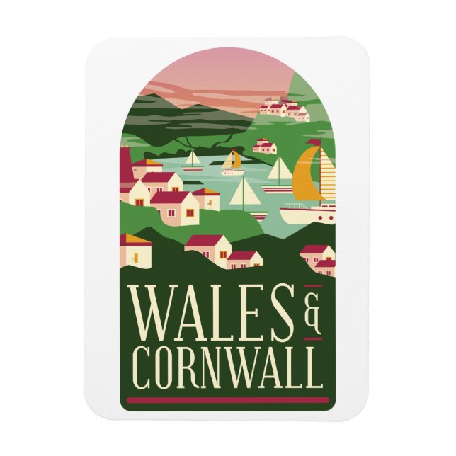 Ímã Wales Cornwall Vintage Magnet (Vertical)