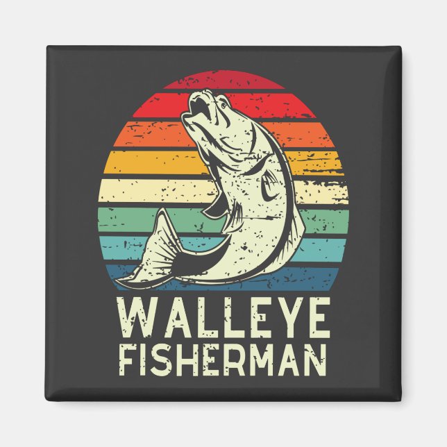 Imã walleye pescador legal walleye design Squa (Frente)
