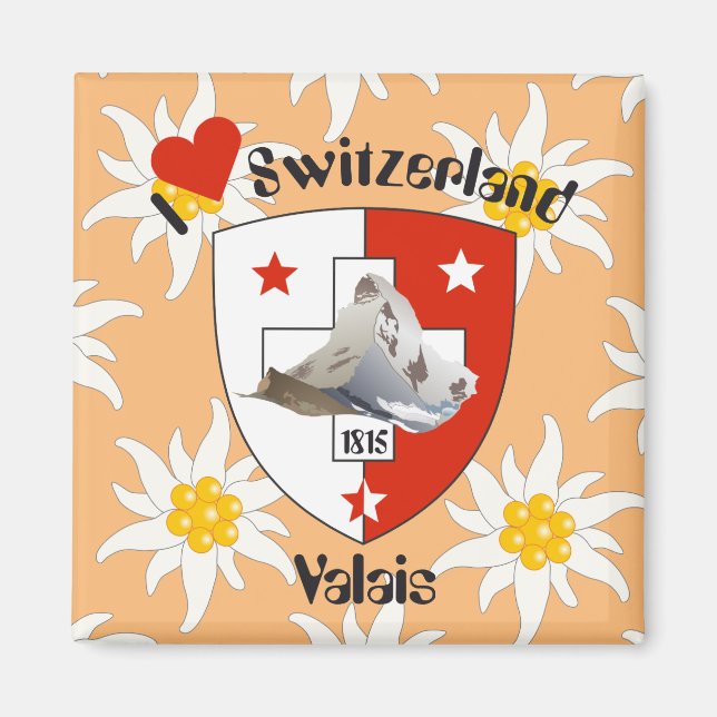Imã Wallis Valais Schweiz Suisse Magnete (Frente)