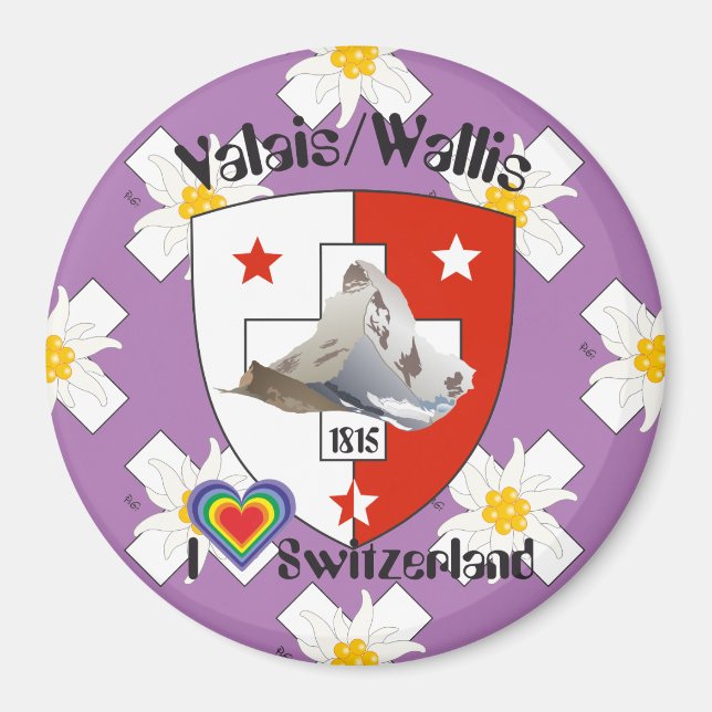 Imã Wallis Valais Schweiz Suisse Magnete (Frente)