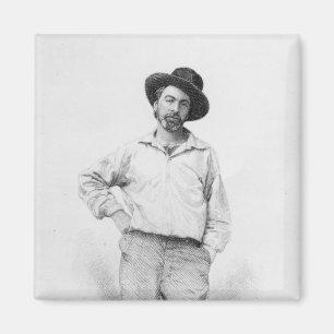 Imã Walt Whitman, frontispício para "Folhas de