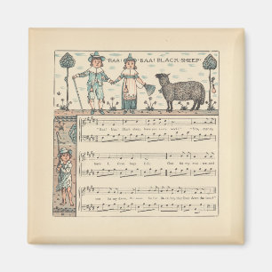 Imã Walter Crane Baa Baa Ovelha Negra Rima Infantil