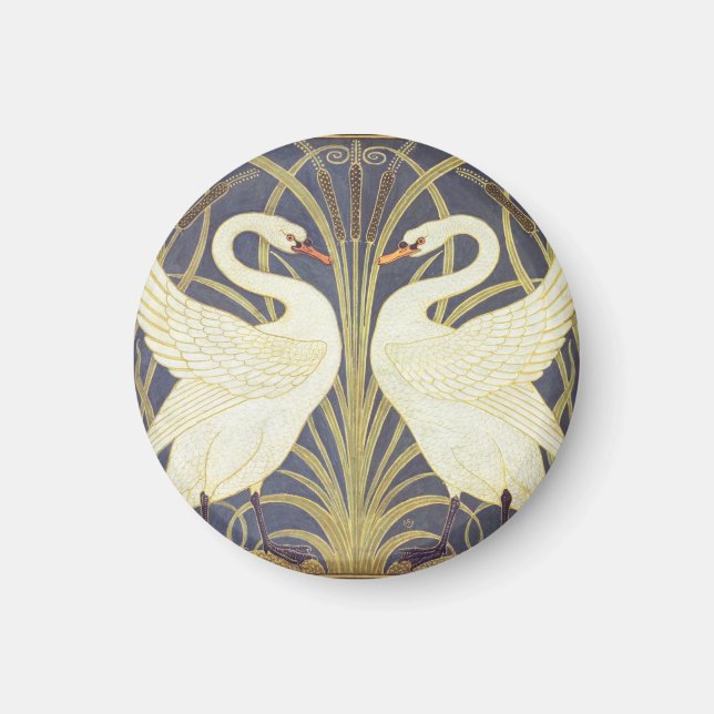 Imã Walter Crane Cisne, Junco E Íris Art Nouveau (Frente)