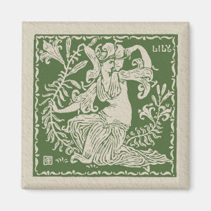 Imã Walter Crane Lily Azulejo