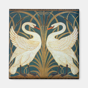 Imã Walter Crane Swan, Rush E Iris Art Nouveau