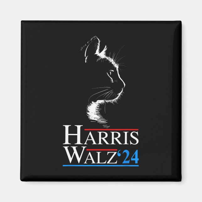 Imã Waltz 2024 Cat Election Kamala Harris Tim Walz 202 (Frente)