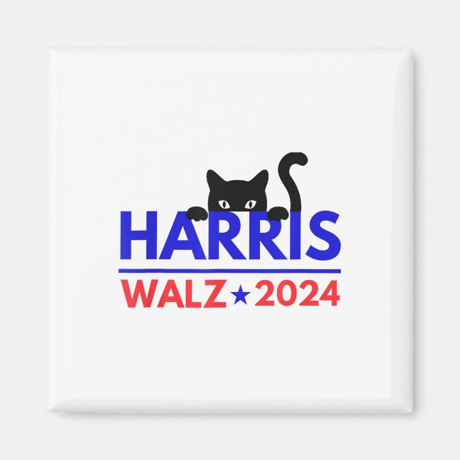 Imã Walz 2024 Engraçado Eleição Gato Kamala Harris Tim (Frente)